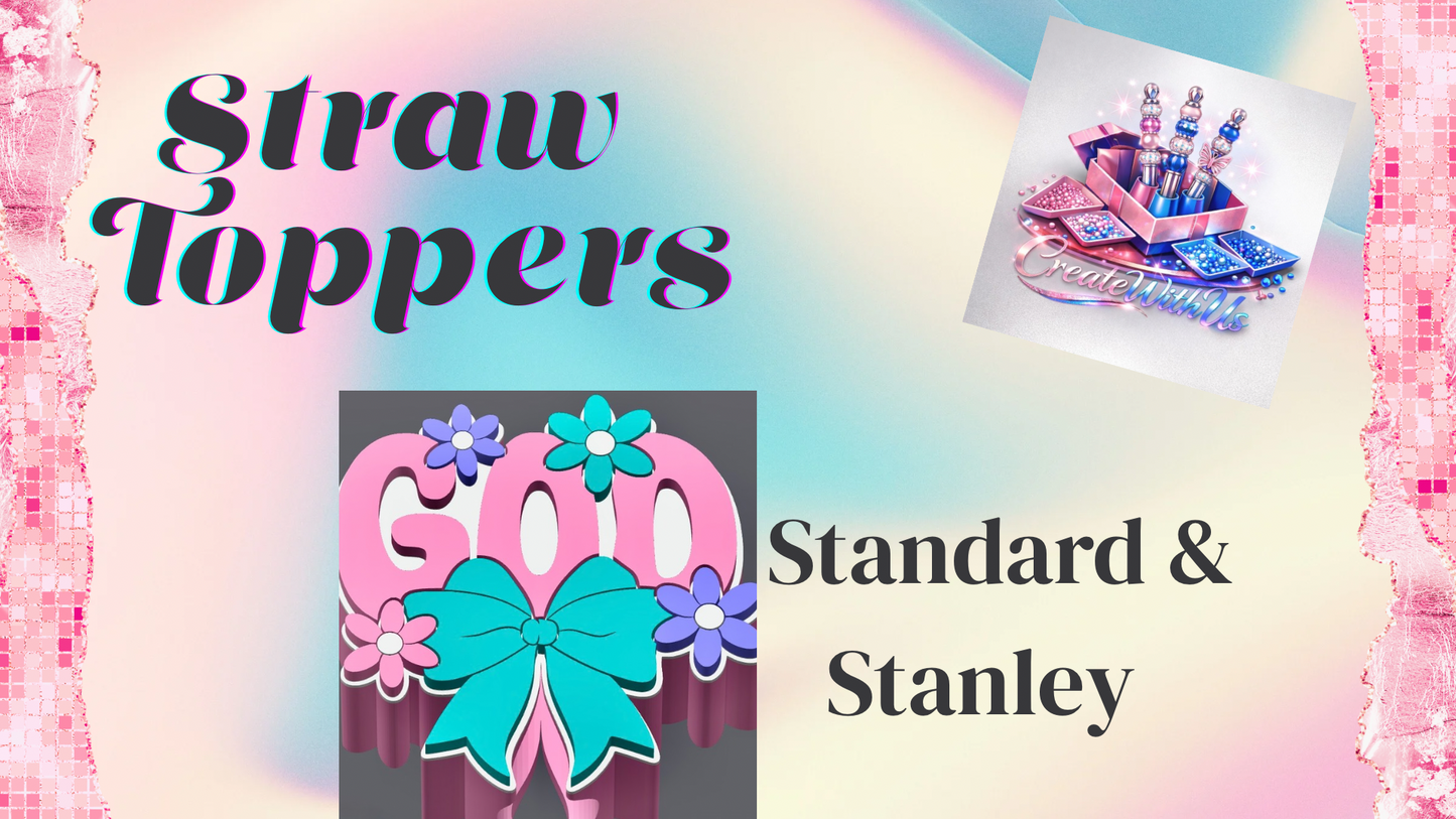 3D Straw Toppers (10 for $25) Same Toppers -Wholesale