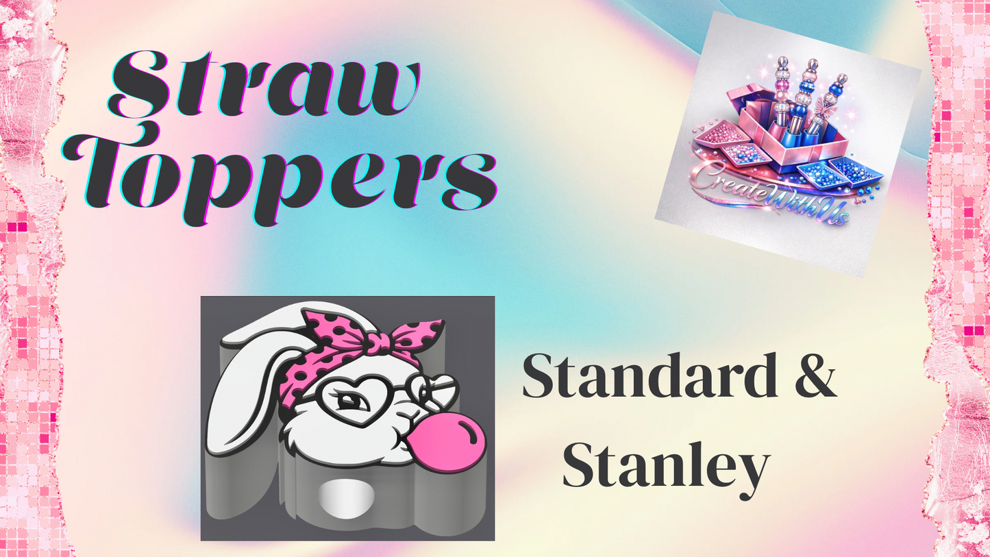3D Straw Toppers (10 for $25) Same Toppers -Wholesale