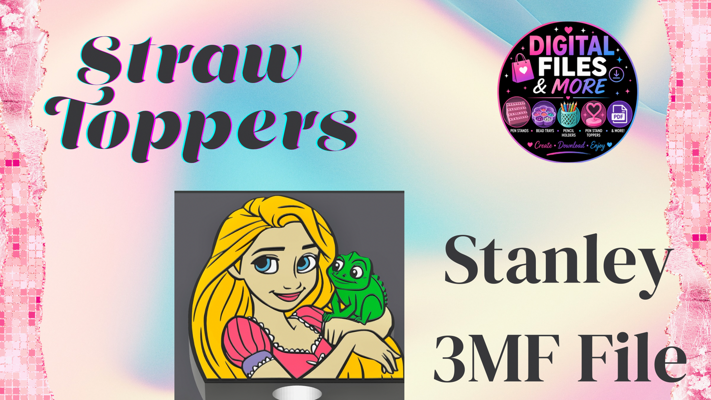 3D Straw Toppers (10 for $25) Same Toppers -Wholesale