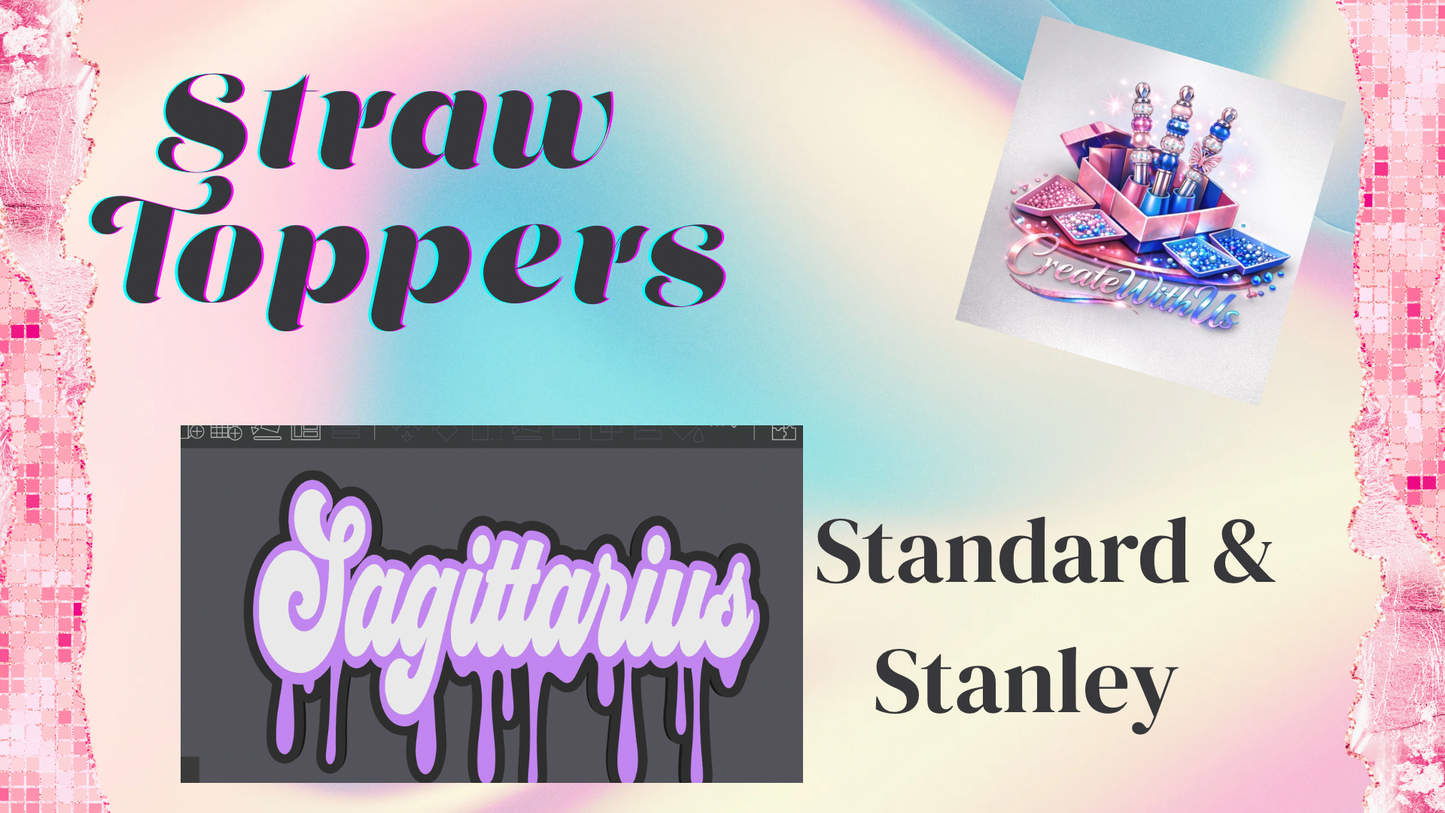3D Straw Toppers (10 for $25) Same Toppers -Wholesale