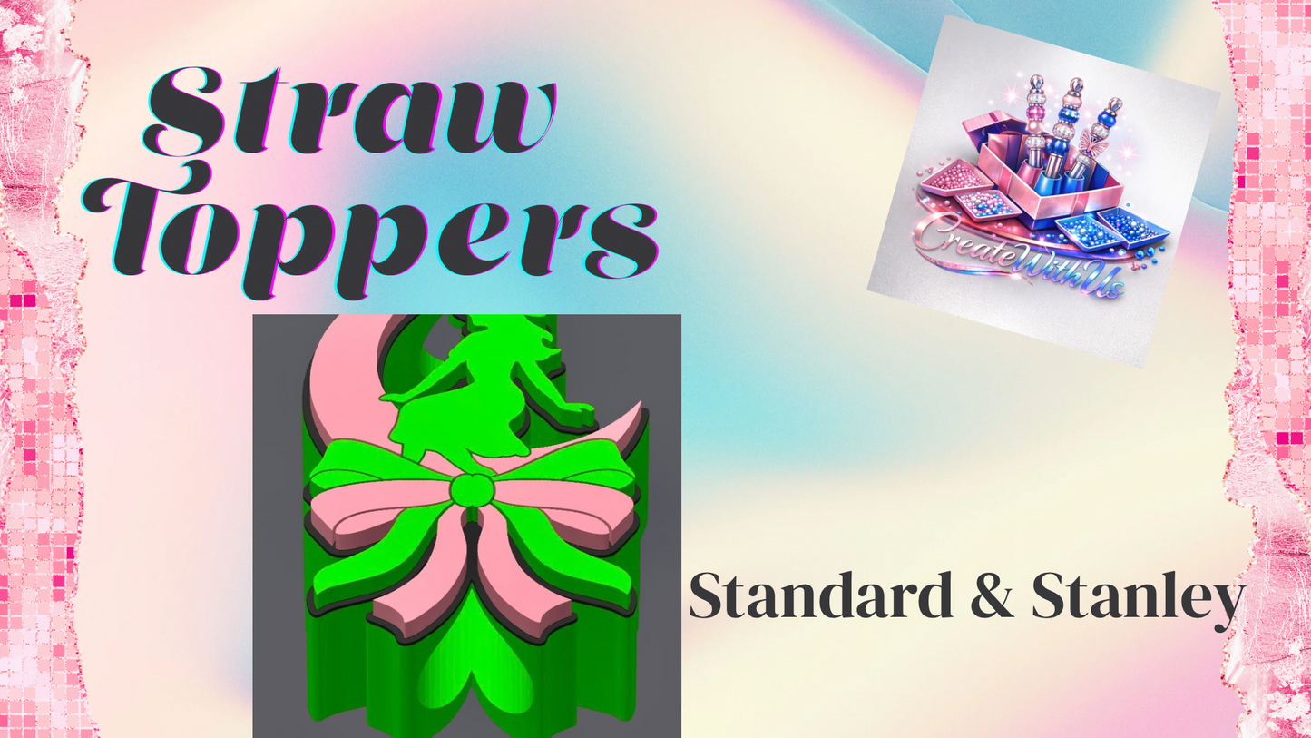 3D Straw Toppers (10 for $25) Same Toppers -Wholesale