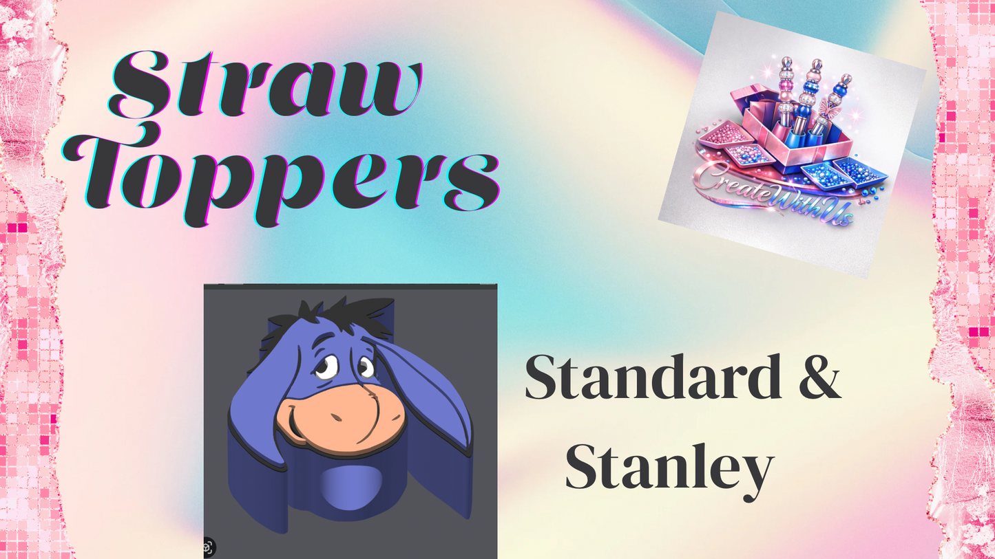 3D Straw Toppers (10 for $25) Same Toppers -Wholesale