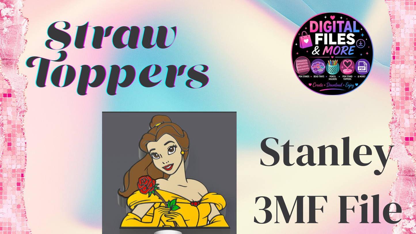 3D Straw Toppers (10 for $25) Same Toppers -Wholesale