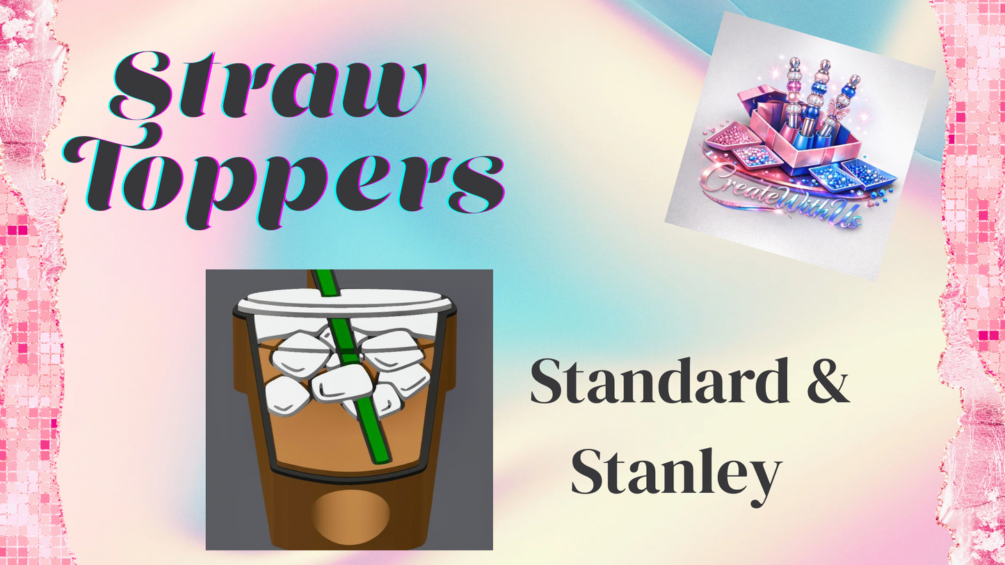 3D Straw Toppers (10 for $25) Same Toppers -Wholesale