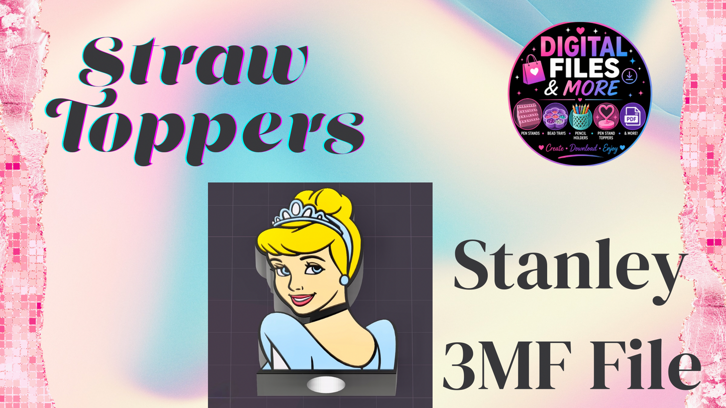 3D Straw Toppers (10 for $25) Same Toppers -Wholesale