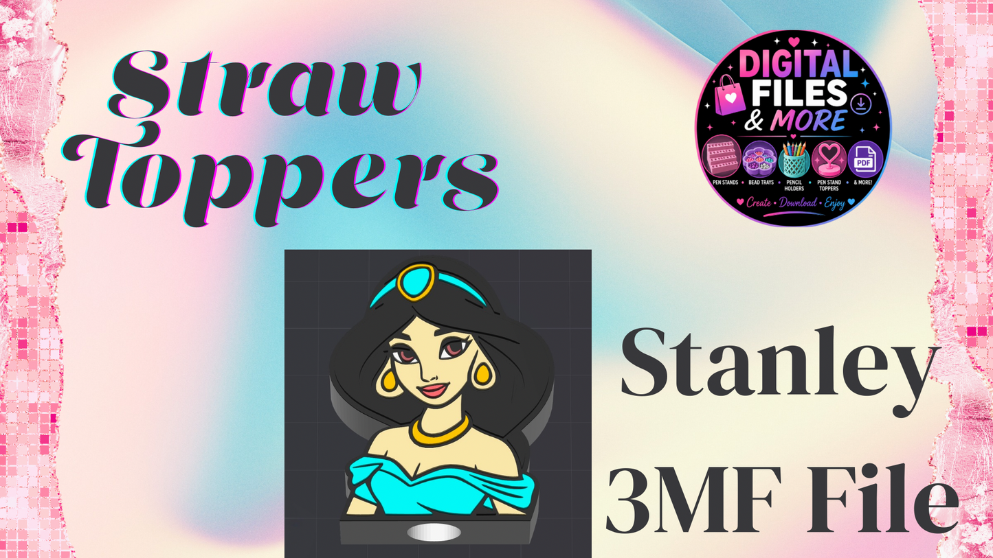 3D Straw Toppers (10 for $25) Same Toppers -Wholesale