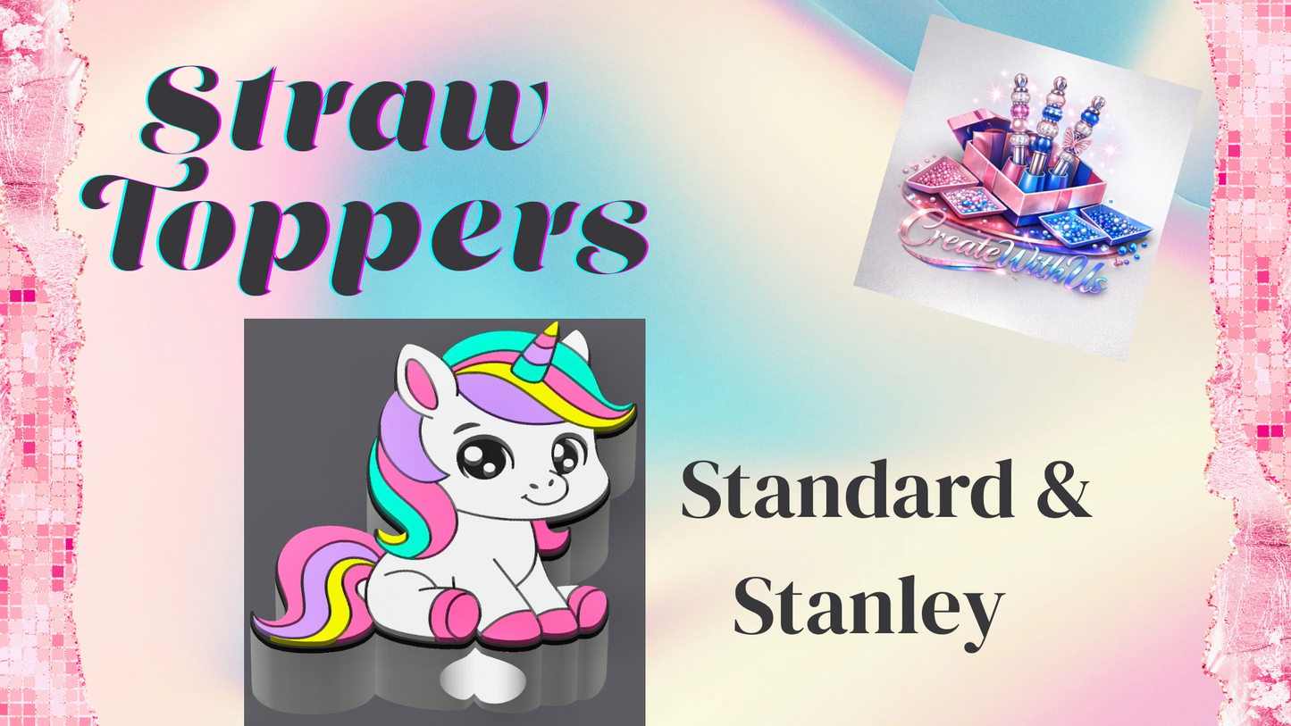 3D Straw Toppers (10 for $25) Same Toppers -Wholesale