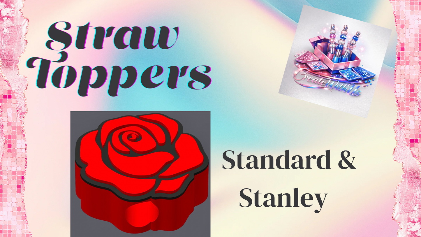 3D Straw Toppers (10 for $25) Same Toppers -Wholesale