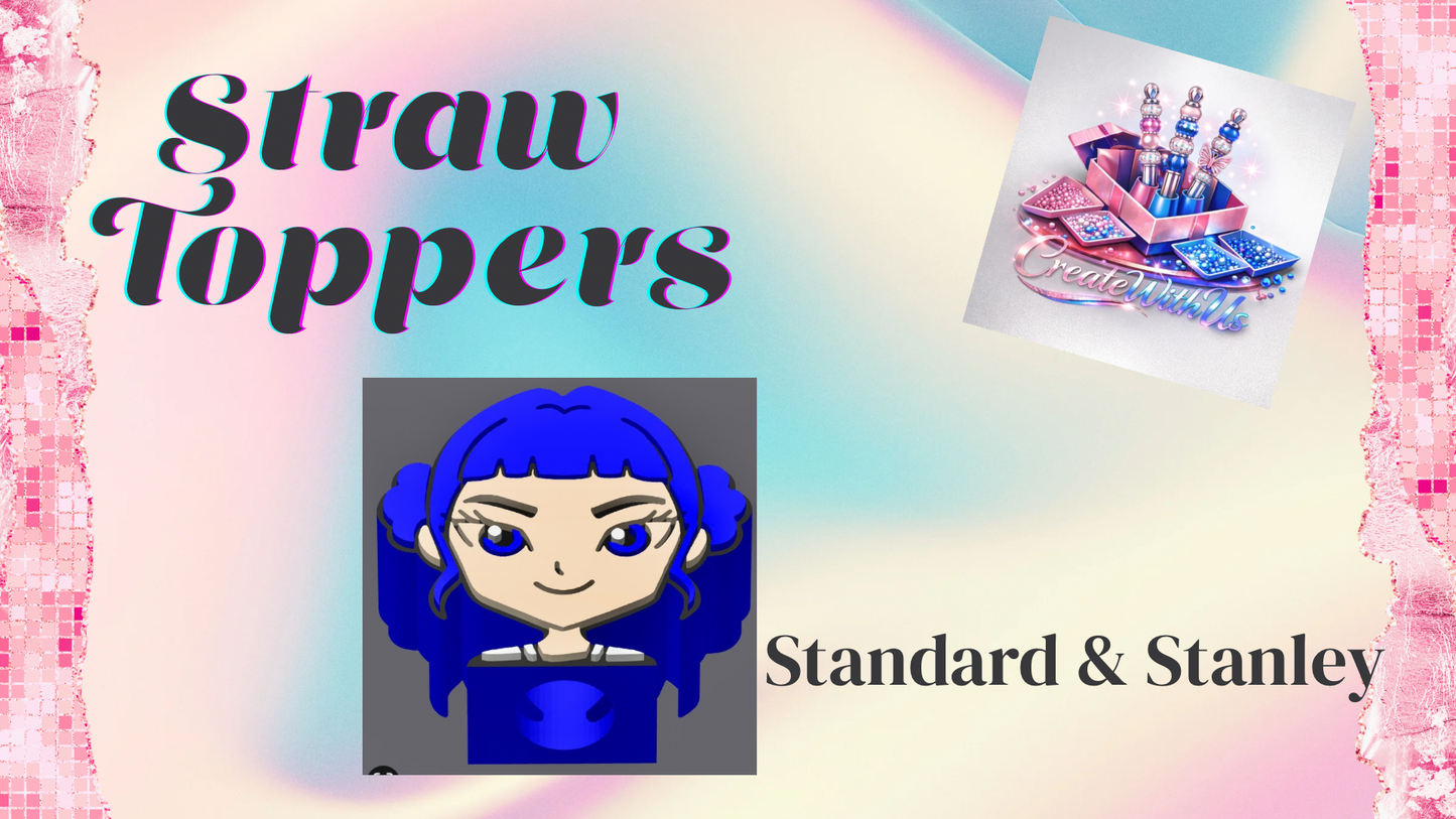3D Straw Toppers (10 for $25) Same Toppers -Wholesale