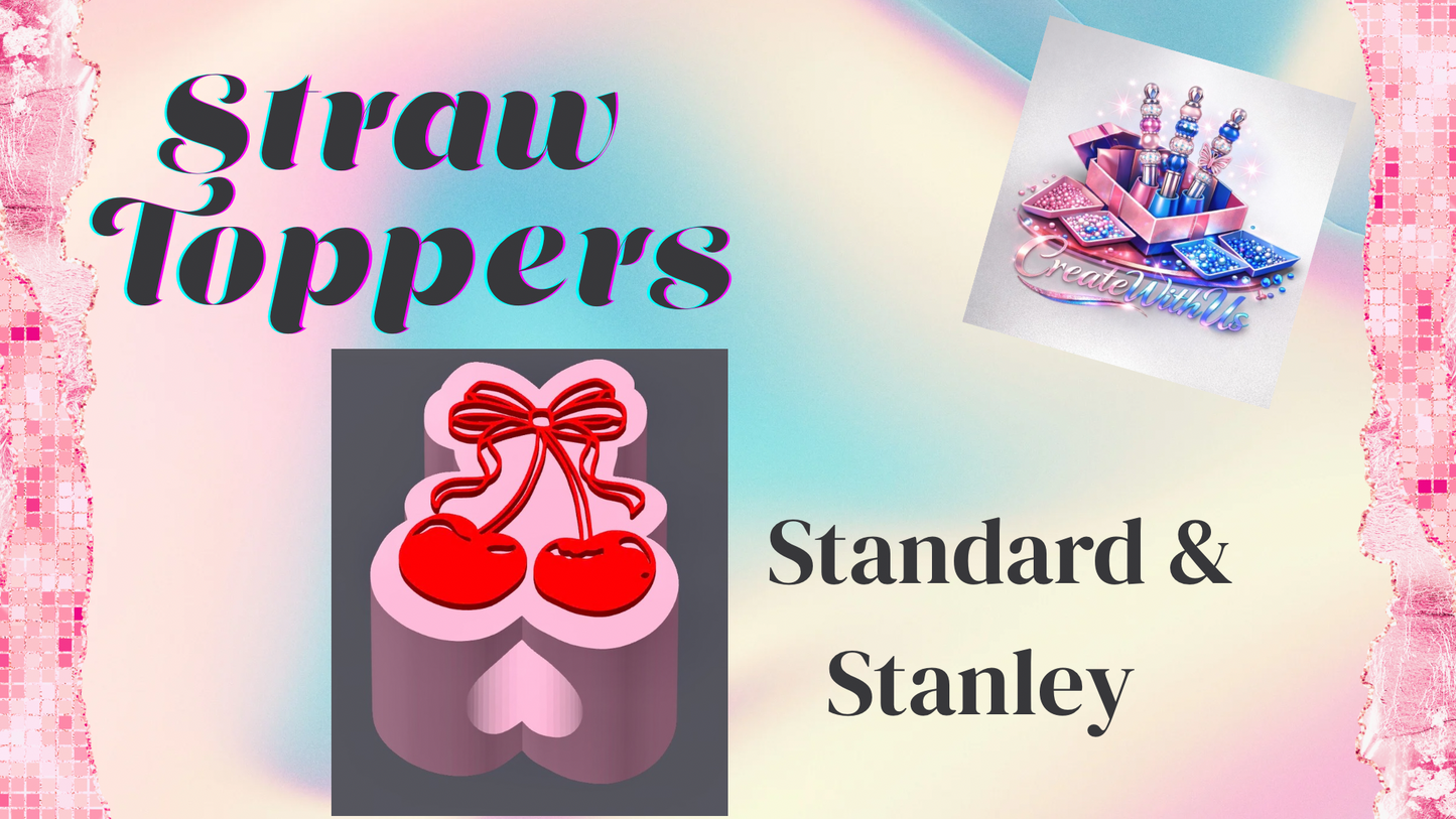 3D Straw Toppers (10 for $25) Same Toppers -Wholesale