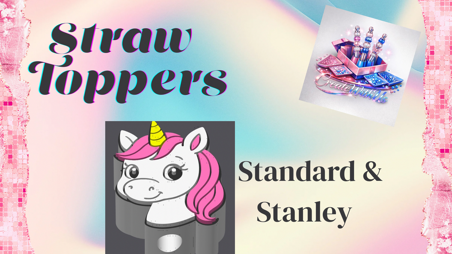 3D Straw Toppers (10 for $25) Same Toppers -Wholesale