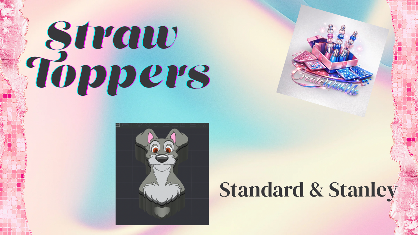 3D Straw Toppers (10 for $25) Same Toppers -Wholesale