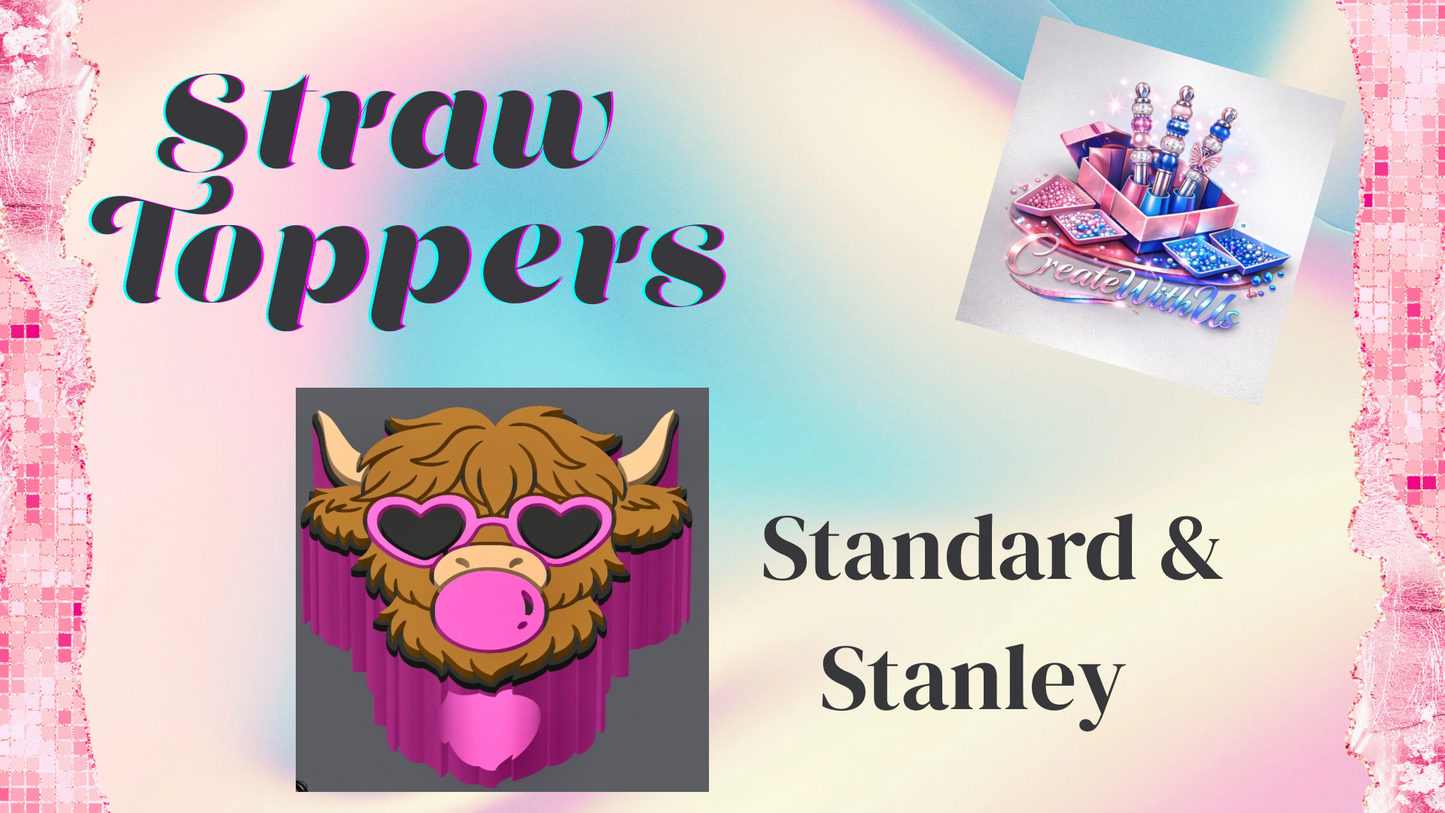 3D Straw Toppers (10 for $25) Same Toppers -Wholesale