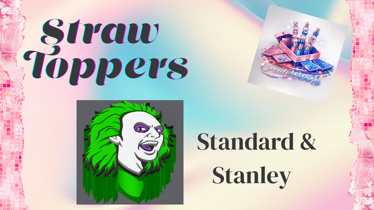 3D Straw Toppers (10 for $25) Same Toppers -Wholesale