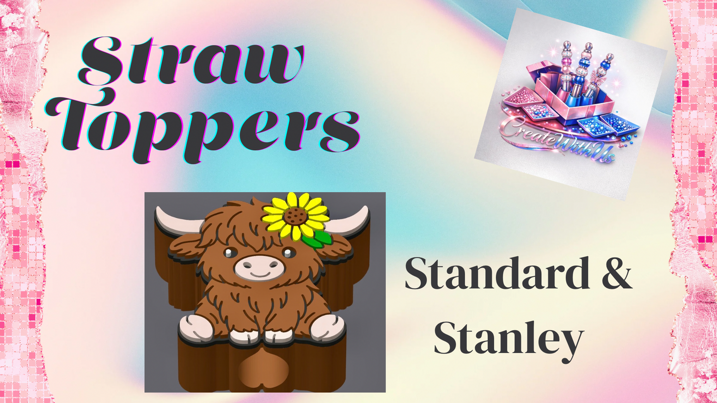 3D Straw Toppers (10 for $25) Same Toppers -Wholesale