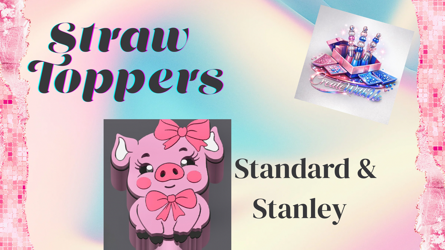3D Straw Toppers (10 for $25) Same Toppers -Wholesale