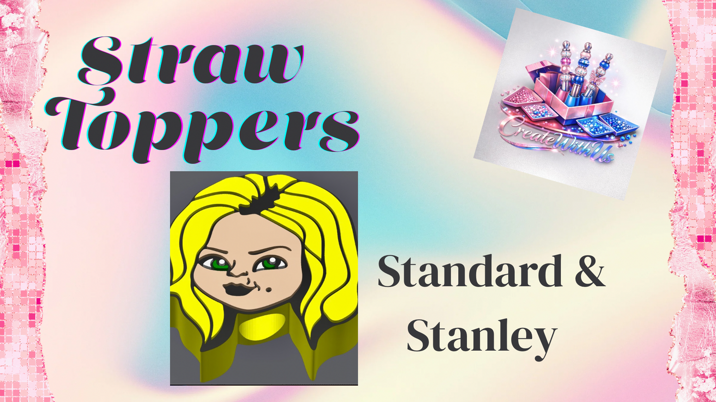 3D Straw Toppers (10 for $25) Same Toppers -Wholesale