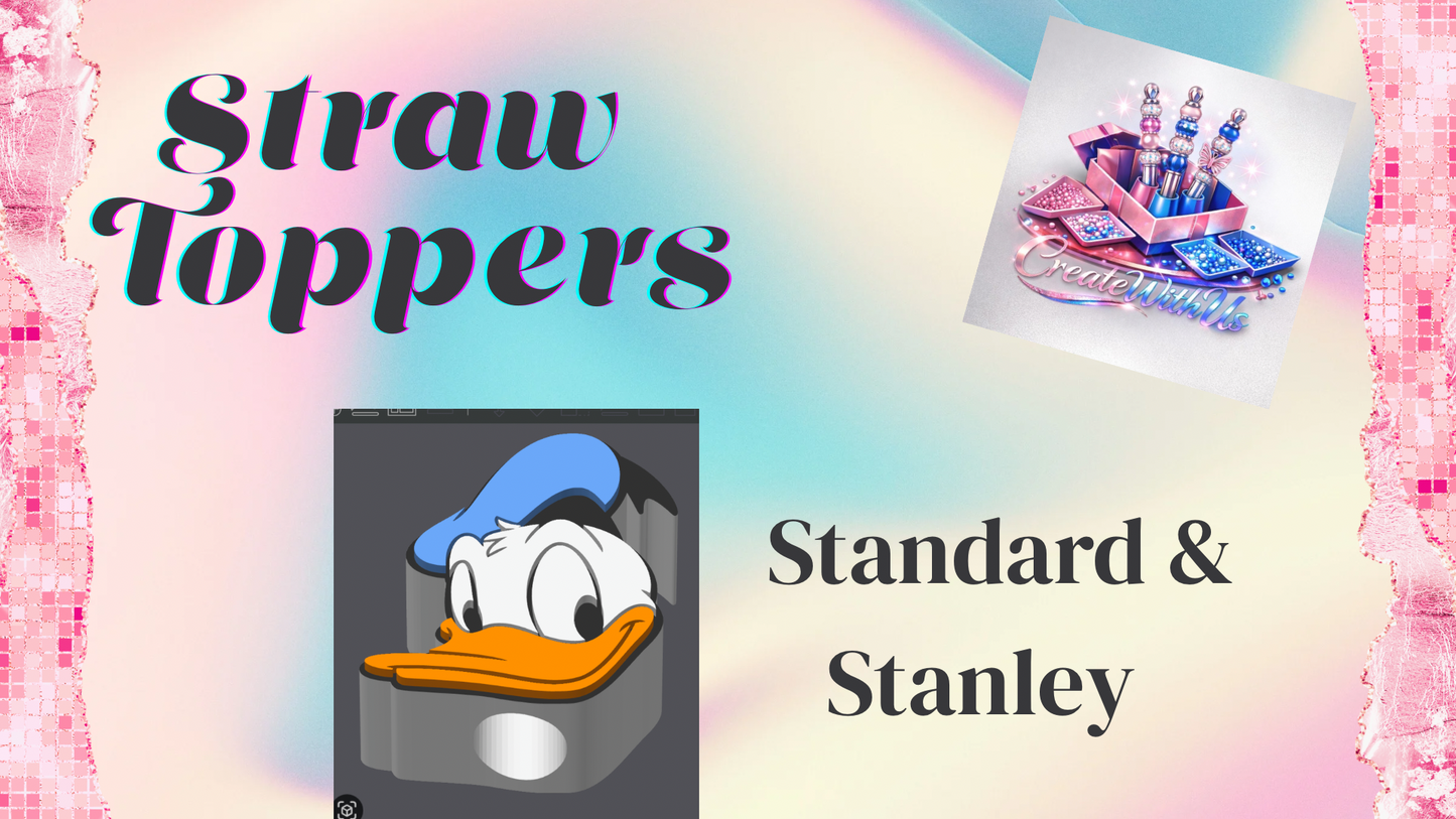 3D Straw Toppers (10 for $25) Same Toppers -Wholesale