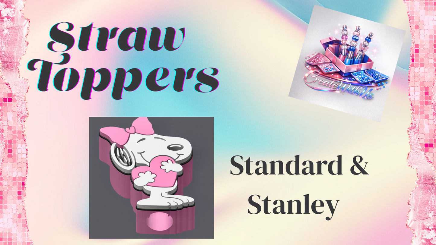 3D Straw Toppers (10 for $25) Same Toppers -Wholesale