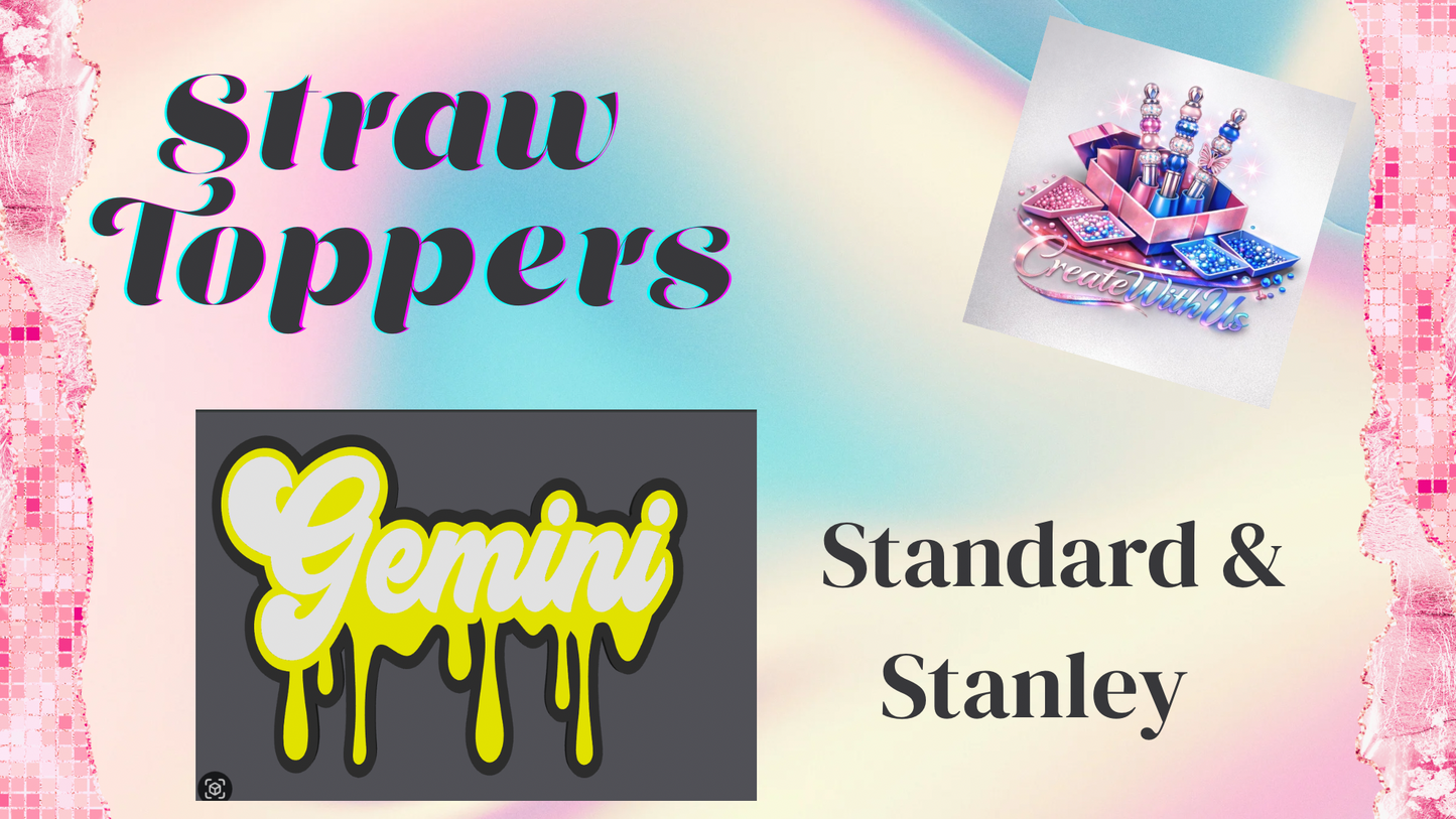 3D Straw Toppers (10 for $25) Same Toppers -Wholesale