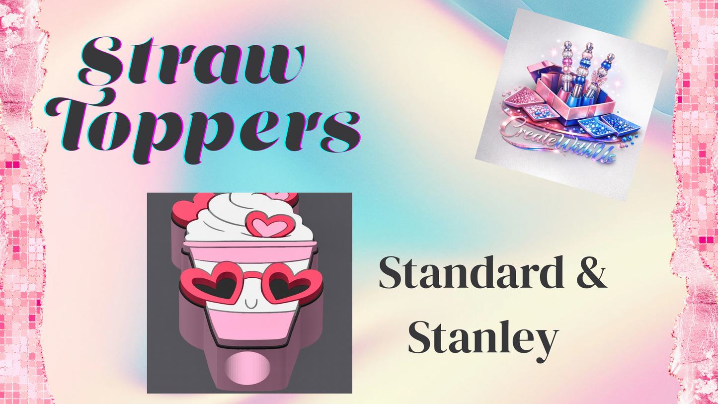 3D Straw Toppers (10 for $25) Same Toppers -Wholesale