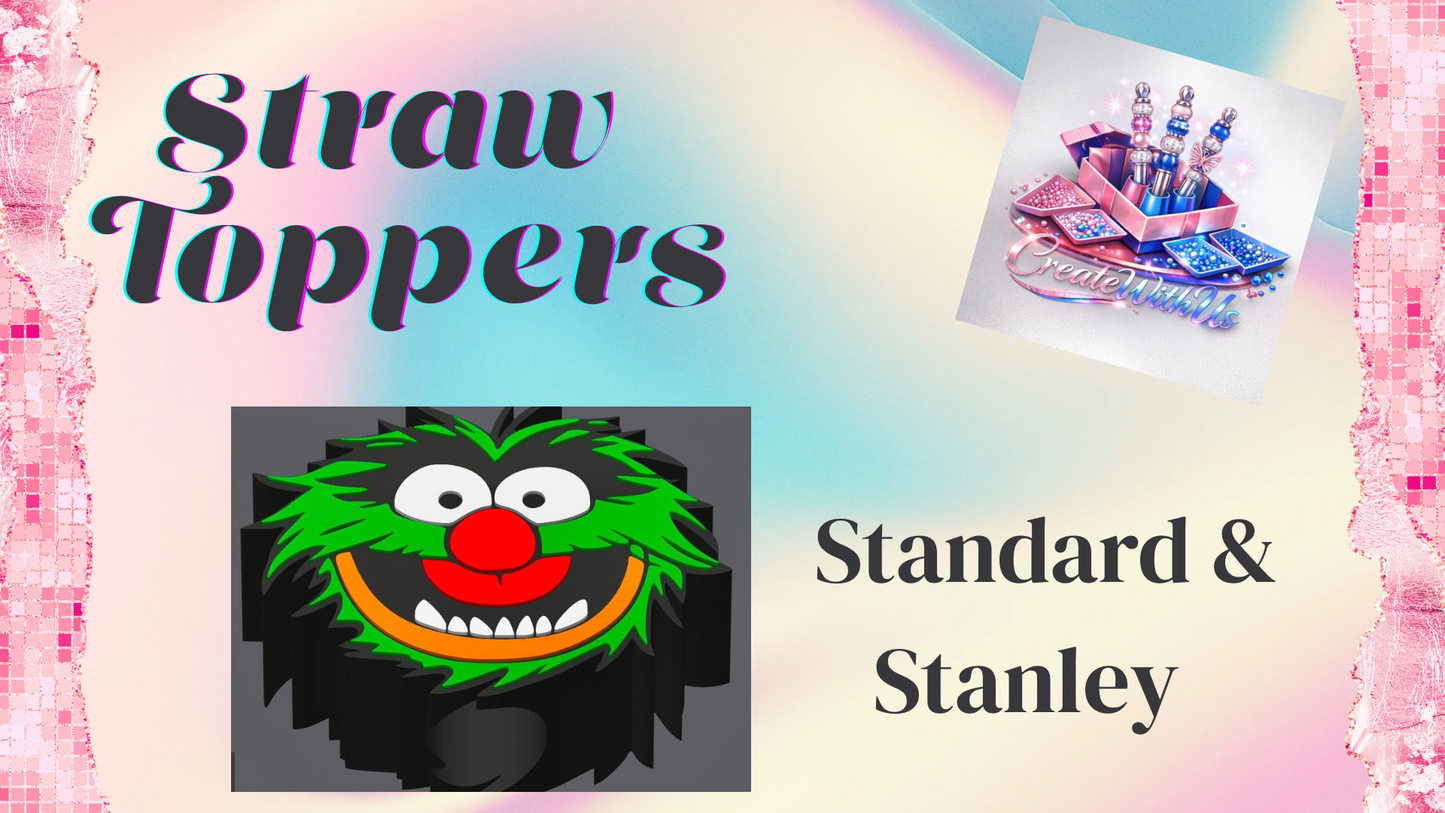 3D Straw Toppers (10 for $25) Same Toppers -Wholesale