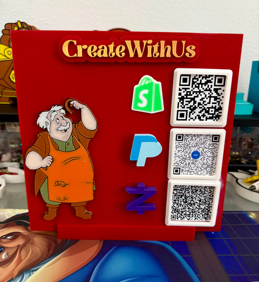 Custom Pay Stand w/Character and Logo