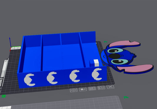 3D Blue Alien Doorable Stand w/side characters