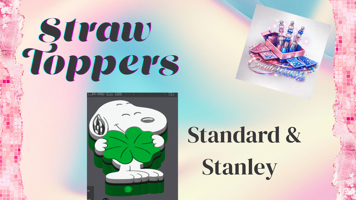 3D Straw Toppers (10 for $25) Same Toppers -Wholesale