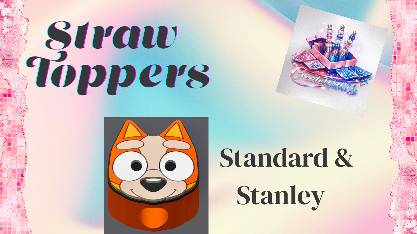 3D Straw Toppers (10 for $25) Same Toppers -Wholesale