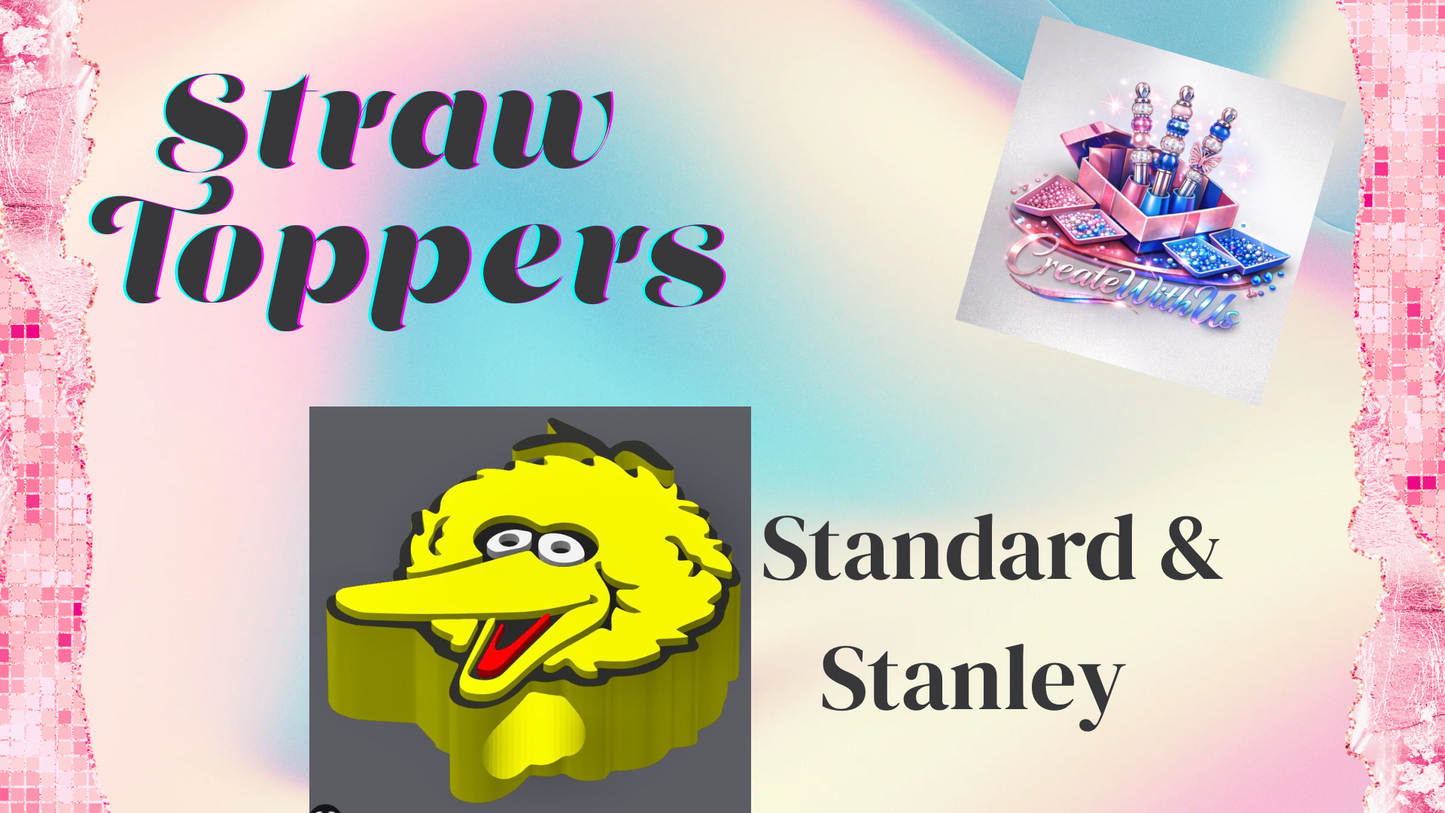 3D Straw Toppers (10 for $25) Same Toppers -Wholesale