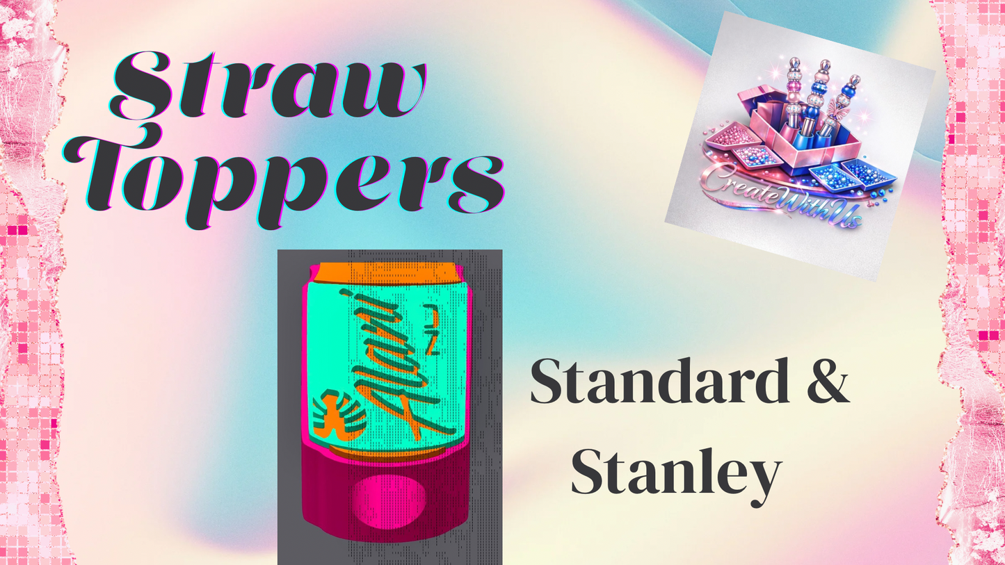 3D Straw Toppers (10 for $25) Same Toppers -Wholesale
