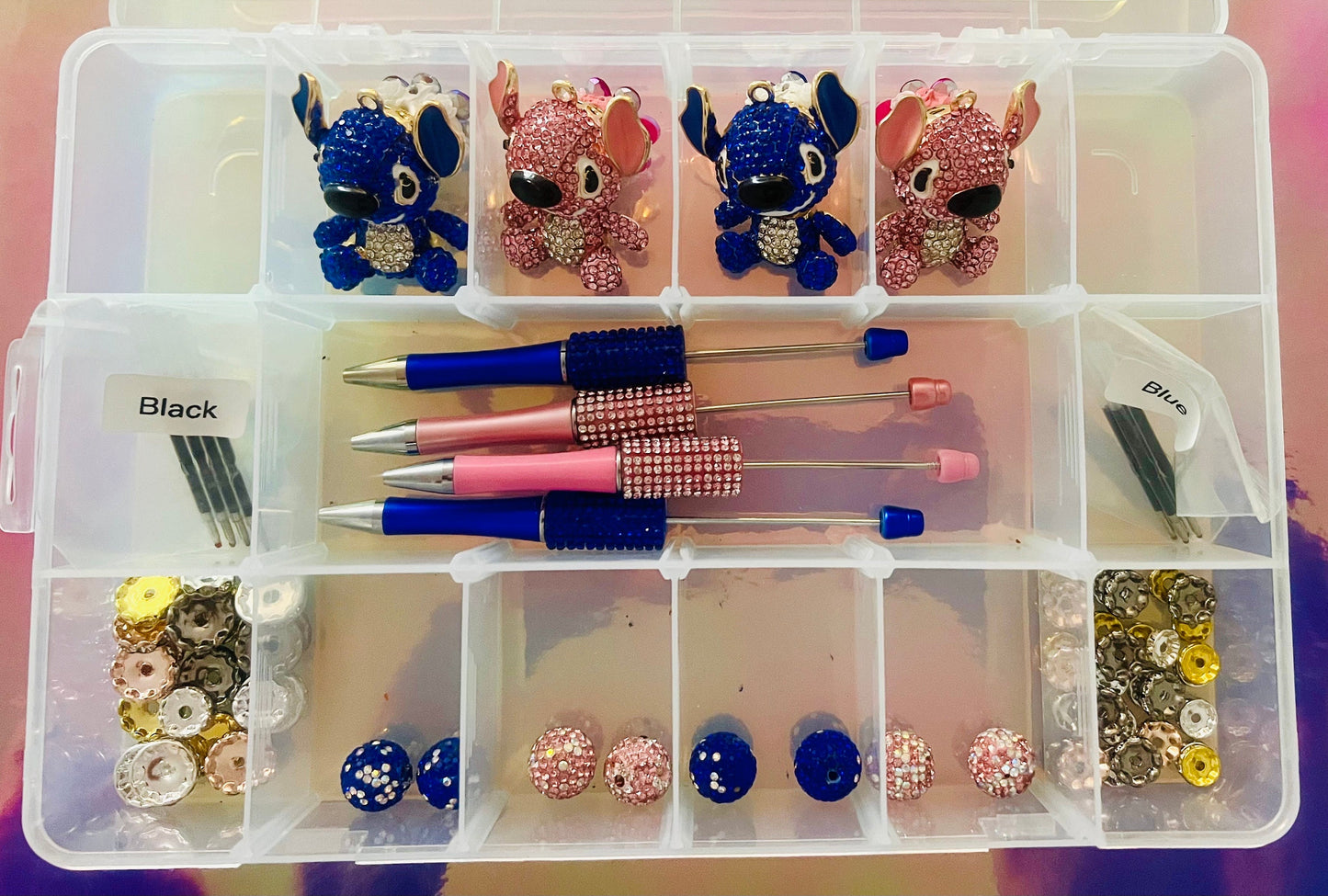Bling Blue Alien and Pink Alien