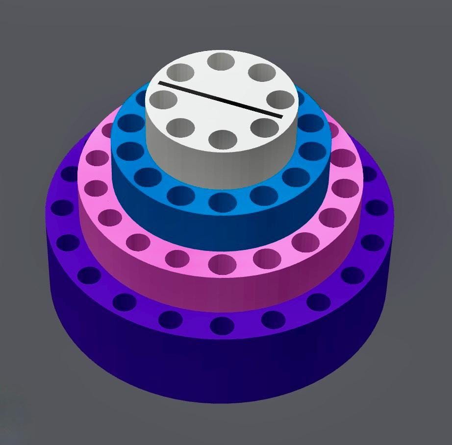 60 Slot Rotating Stand-15mm top/ 13mm Bottom w/ Custom Character Slot