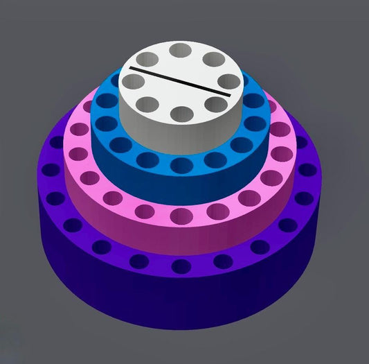 60 Slot Rotating Stand-15mm top/ 13mm Bottom w/ Custom Character Slot