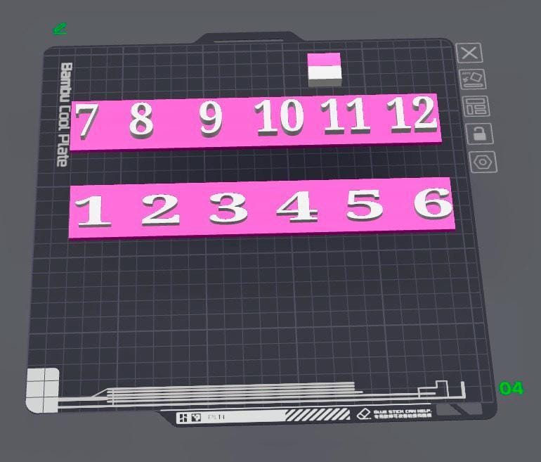 12 Slot Custom Character Slot Live Pen Claim Stand w/Numbers STL -Only Rhinestone Pen Slots 15mm