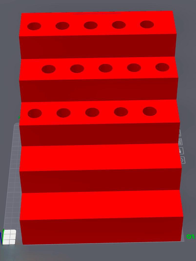 15 Slot Pen Stand with Doorable Tiers, 20mm Slots, Numbered System (STL File)