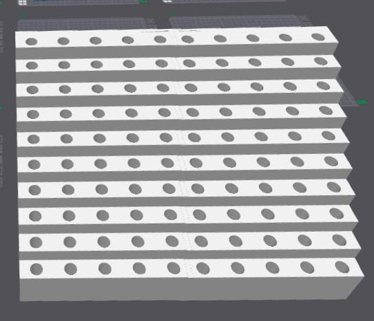 100 Slot Pen Stand 1inch apart w/Character Slot Opening -15mm ( Digital Download)