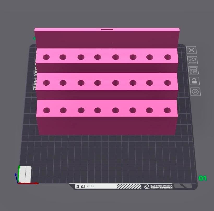 24-Slot Stand STL (Regular Pen) with opening
