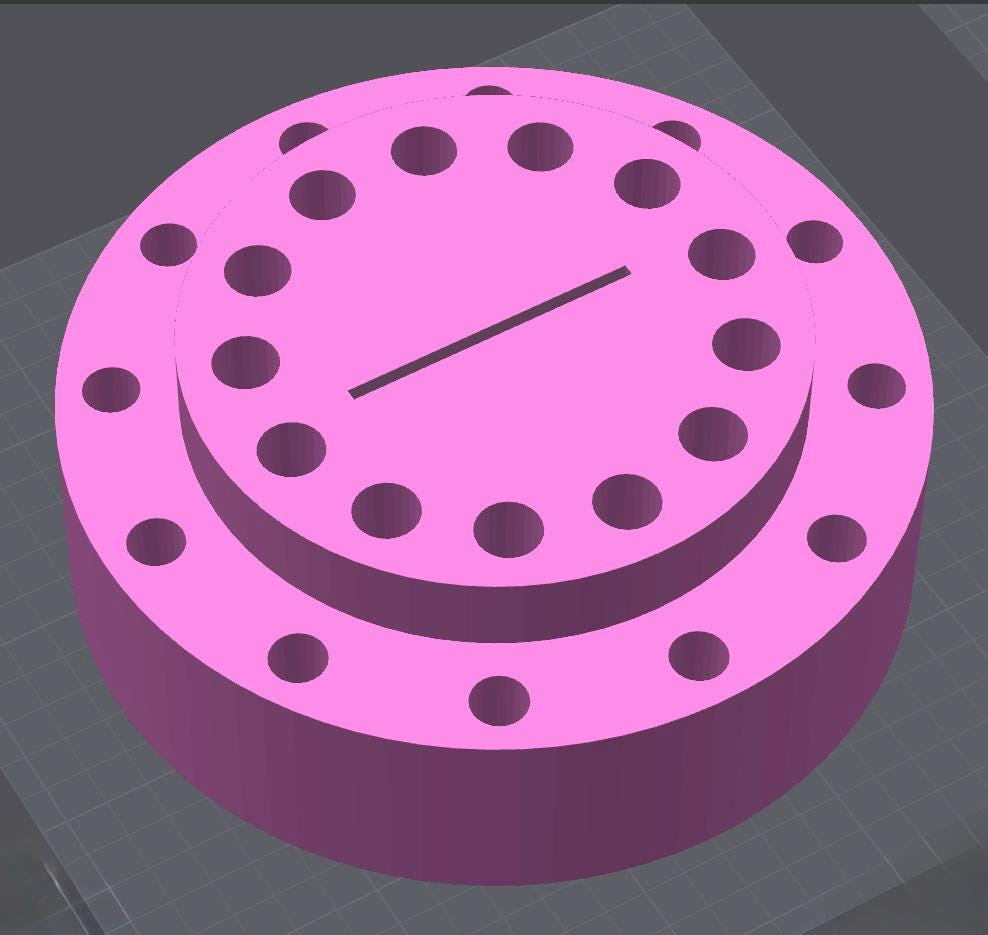 25 Slot Rotating Stand- 15mm Top & 13mm Bottom w/ Custom Character Slot
