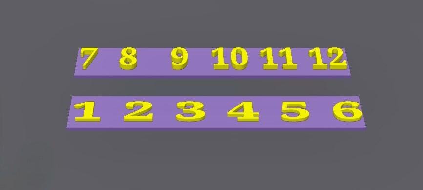 12 Slot Pen Claim Stand (15mm/20mm) with Character Topper Slot & Numbers