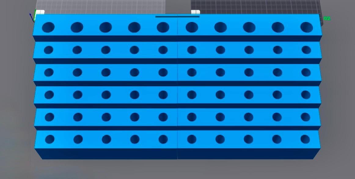 60 Slot Pen Stand-Top (1 row of 20mm & 40 Slots of 15mm) with Character Pen Topper Opening