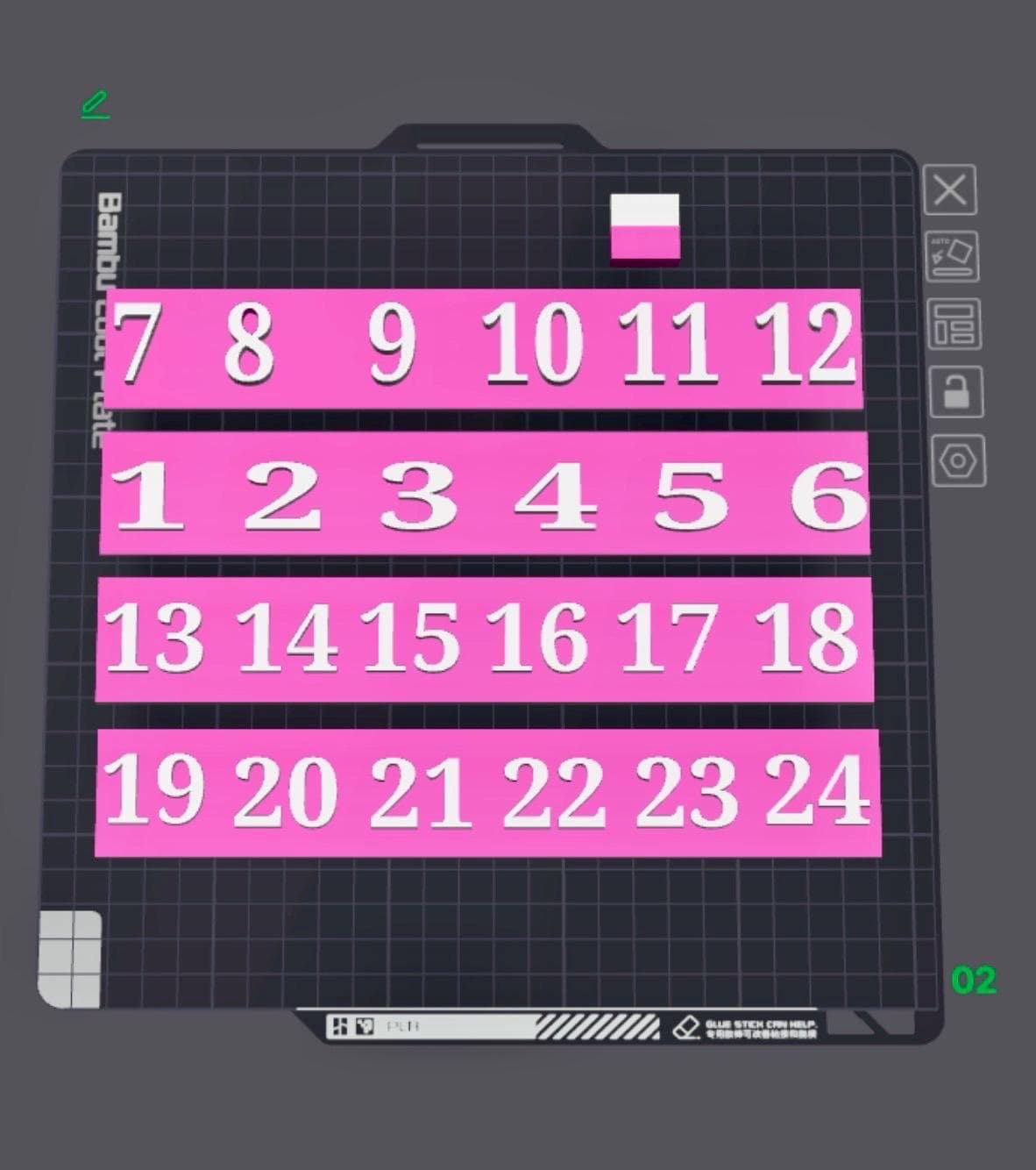 4 tier Doorable Stand w/numbers STL-Character Slot